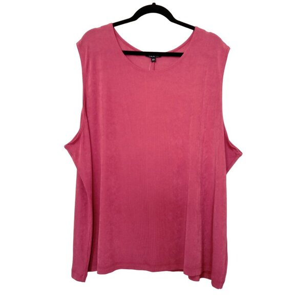 Vikki Vi Plus Size 4X Tank Top Sleeveless Pink Relaxed Fit Flowy USA-Made - Picture 2 of 8